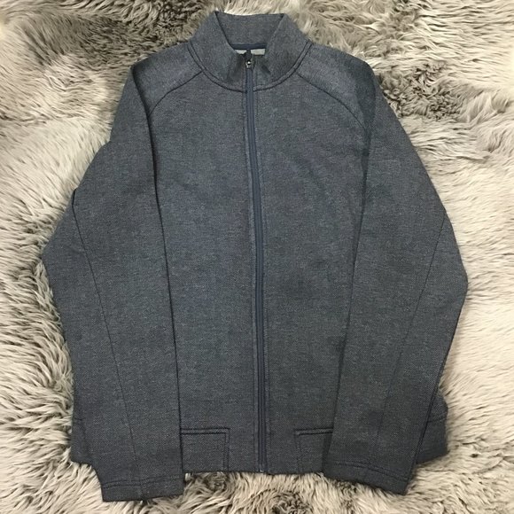 Mondetta | Men's Herringbone Zip Up Jacket | Navy | Large - Picture 1 of 2